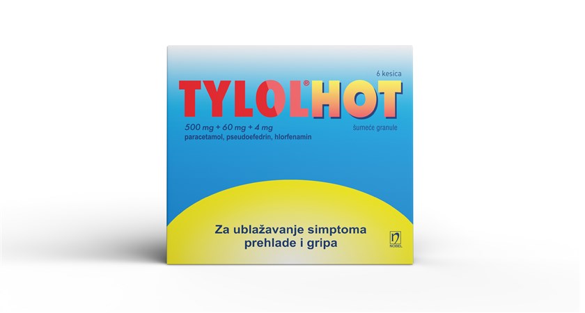 TYLOL HOT 500mg+60mg+4mg 6 Sachets